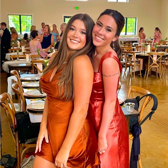 Elegant Amber Satin Dress Halter Top - Picture 3 of 4